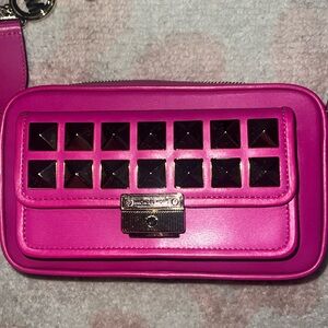 Pink studded Michael Kors camera bag
